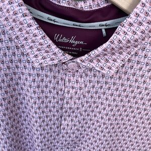 Walter Hagen Performance 11 Men's Pink Old Fashioned Drinks Golf Shirt